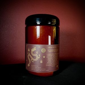 Back of Limited Edition Year of the Dragon Coffee Canister