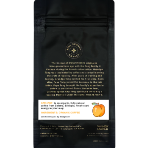 ApriPop! Back of Coffee Bag