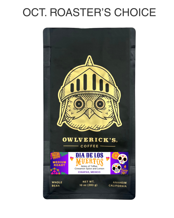 Front of Dia de los Muertos designed Coffee bag