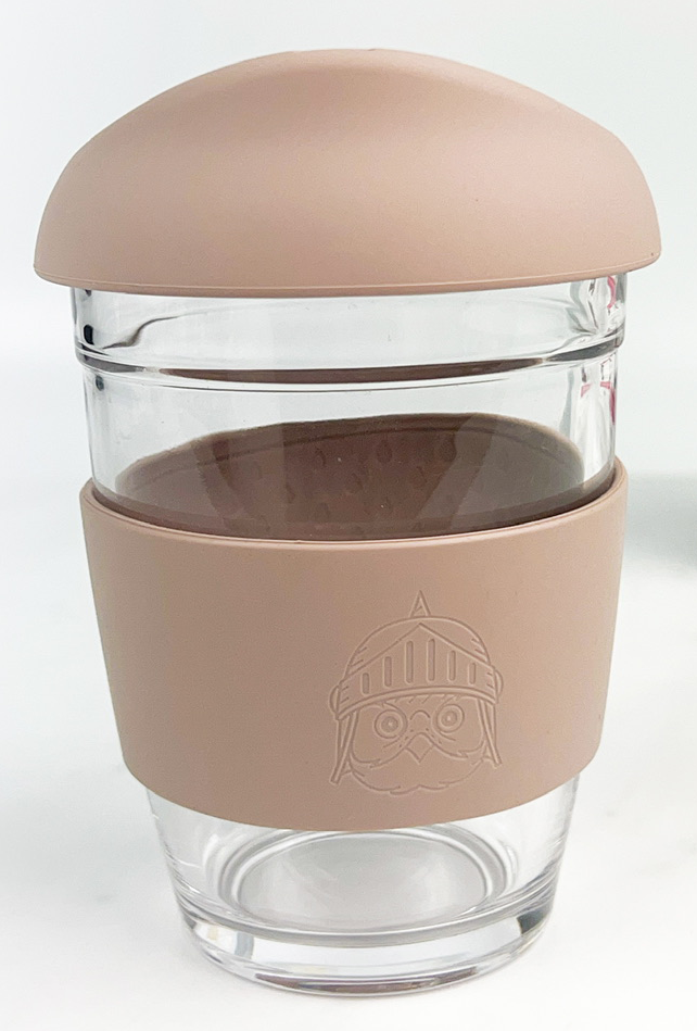 Glass Tumbler with Mauve top and Sleeve