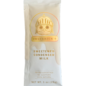 Front of Condensed Milk Single packet with Owl Design