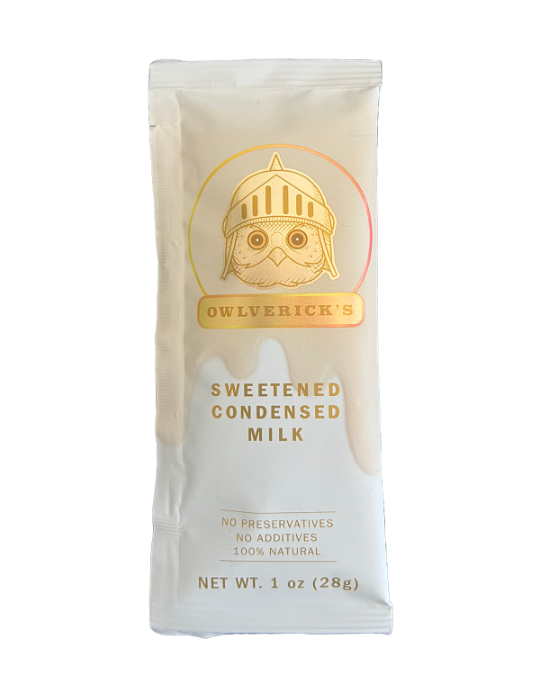 Front of Condensed Milk Single packet with Owl Design