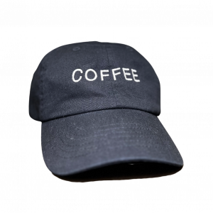 Black Hat with "Coffee" embroidery